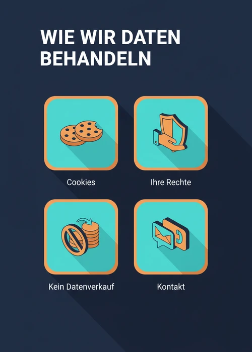 Wie das Banktransfer-Vergleichsportal Daten behandelt: Cookies, Ihre Rechte, kein Datenverkauf und Kontakt.
